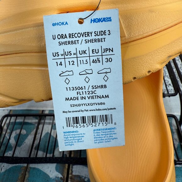 NEW Hoka Ora Recovery Slide 3 Men’s Size 12 Sherbet/Orange Sandals - Picture 8 of 8